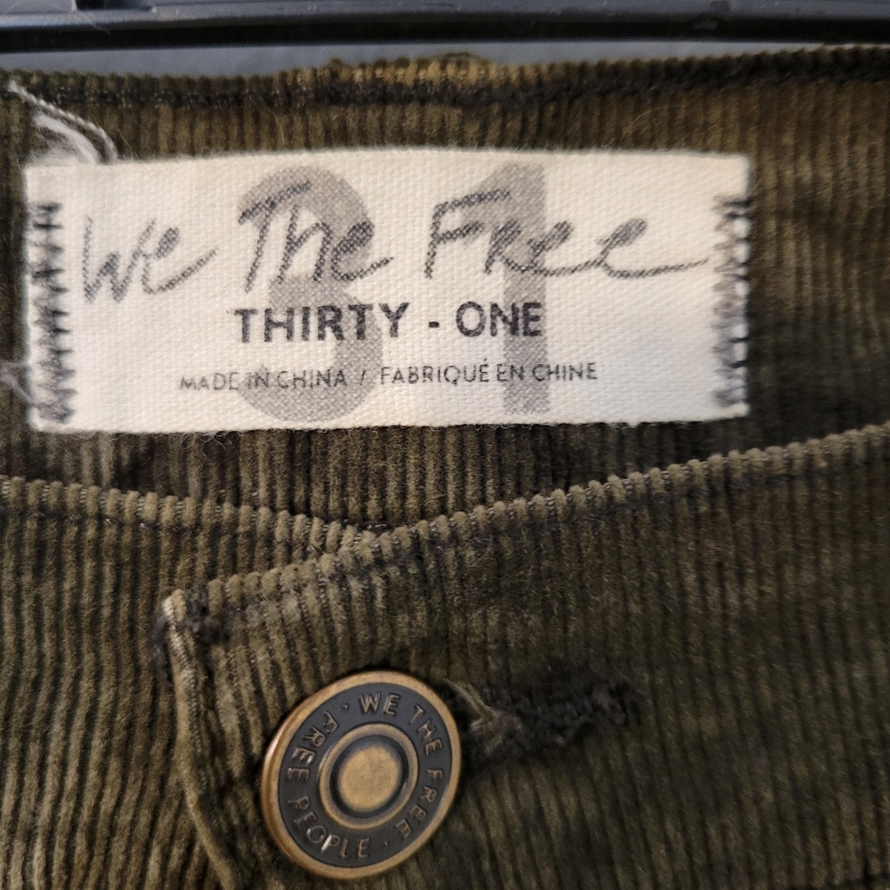 We The Free Olive Green Corduroy Skinny Bohemian Jeans/Pants. Size 31 - Picture 7 of 8